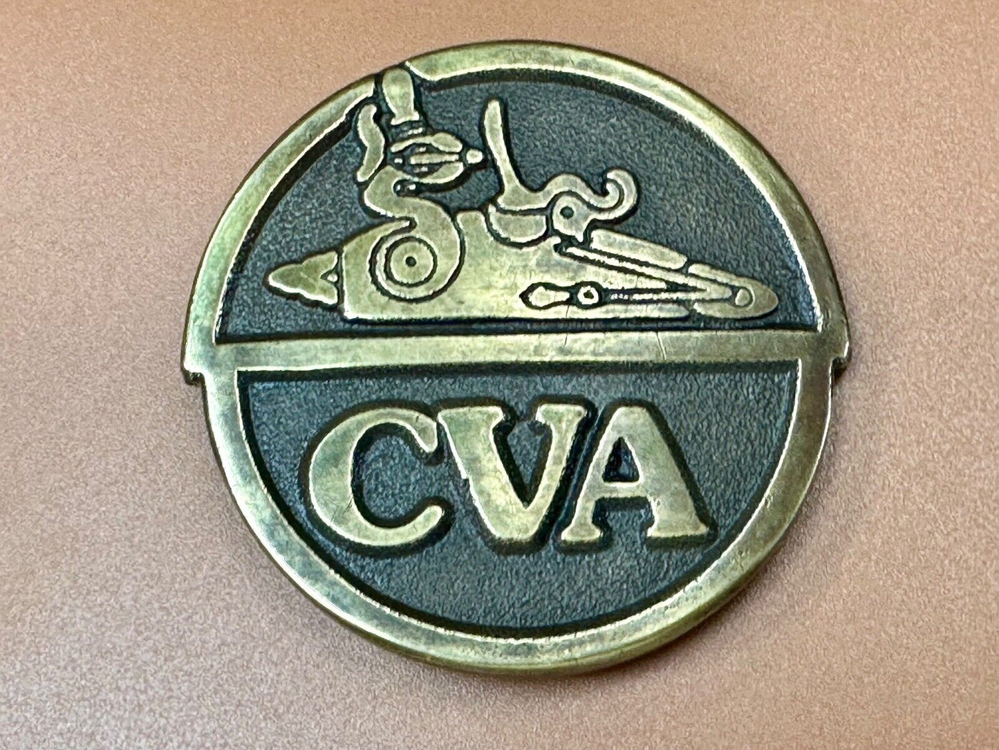 Vintage Connecticut Valley Arms CVA Mountain Rifle Gun Collectors Belt Buckle