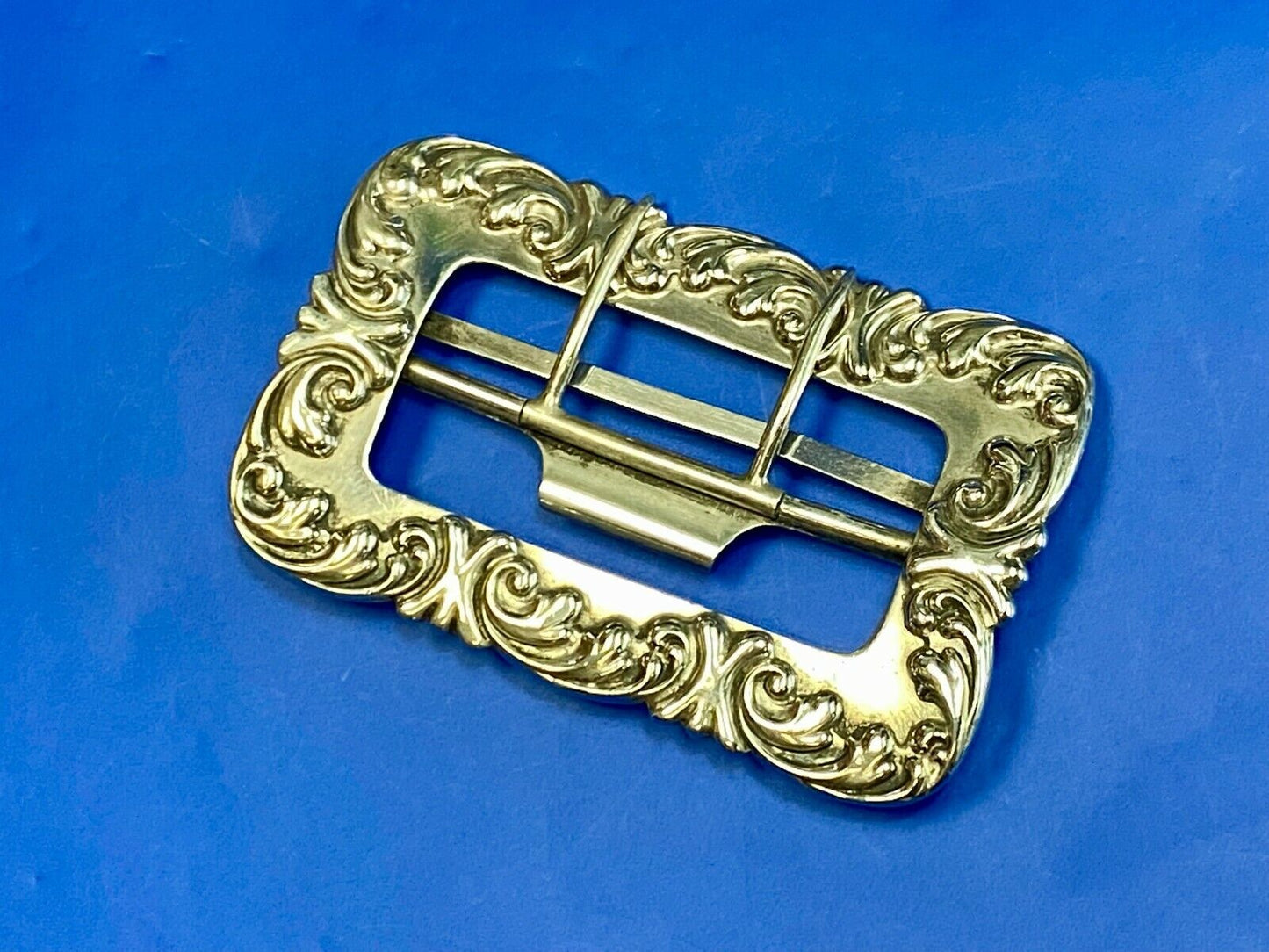 Beautiful Sterling 182 Silver Silver Navajo? Hallmarked Dual Prong Belt Buckle