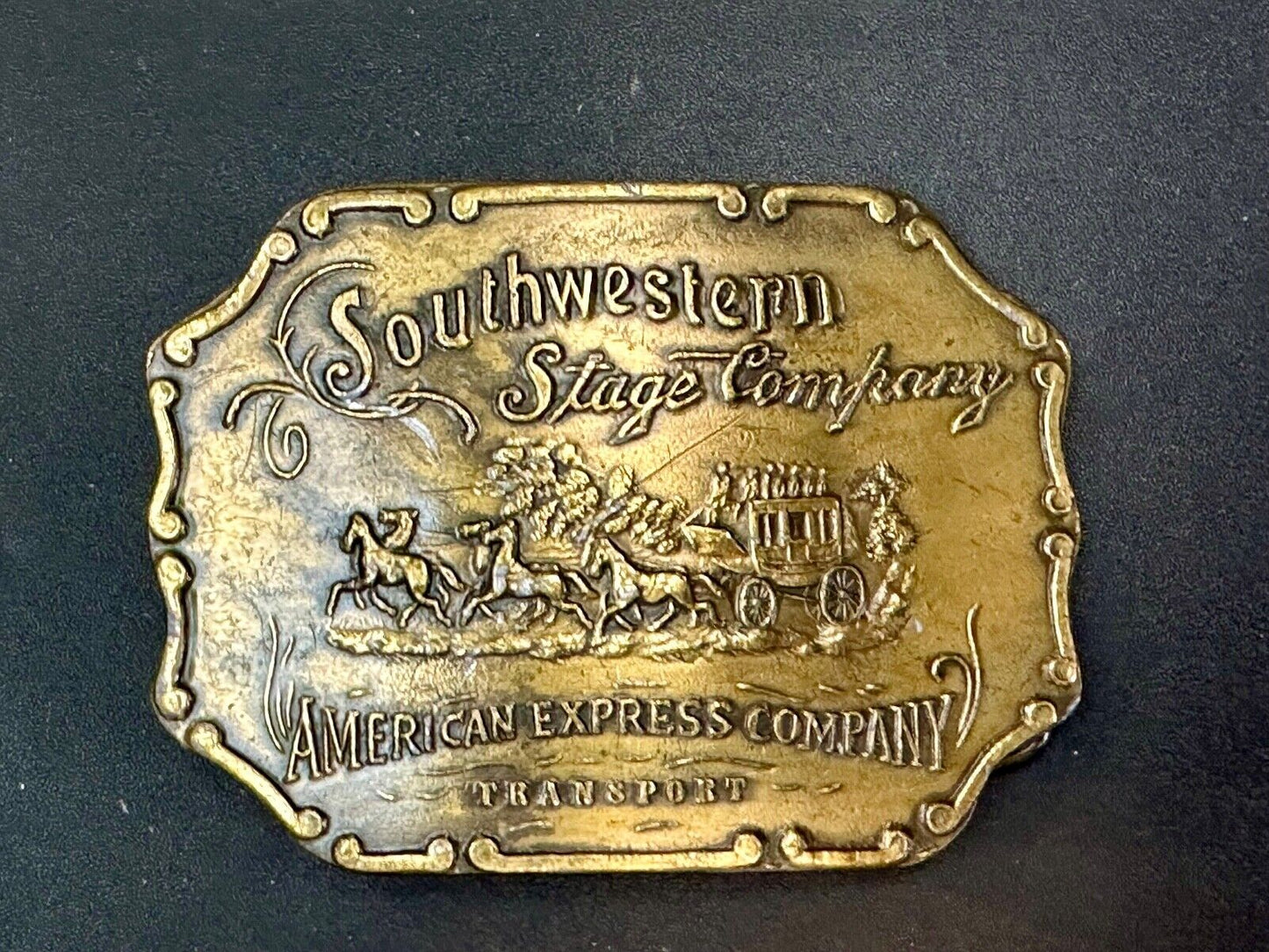 Vintage American Express Southwestern Stage Company Bergamot X-37 belt buckle