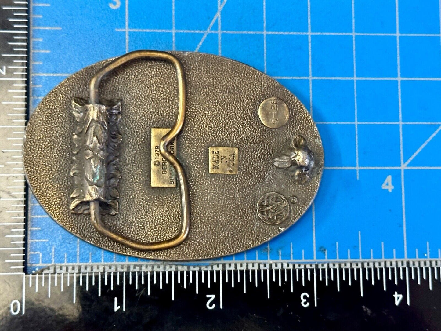 Vintage 1979 Texas Star Retro Style belt buckle by Bergamot Brass Works