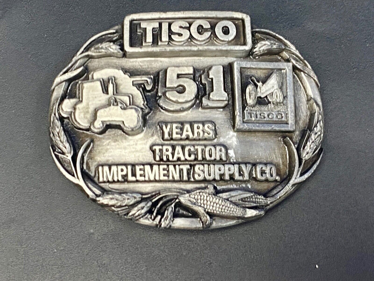1988 Tisco Tractor Implement Supply Agriculture Farm Tools 51 Year Belt Buckle