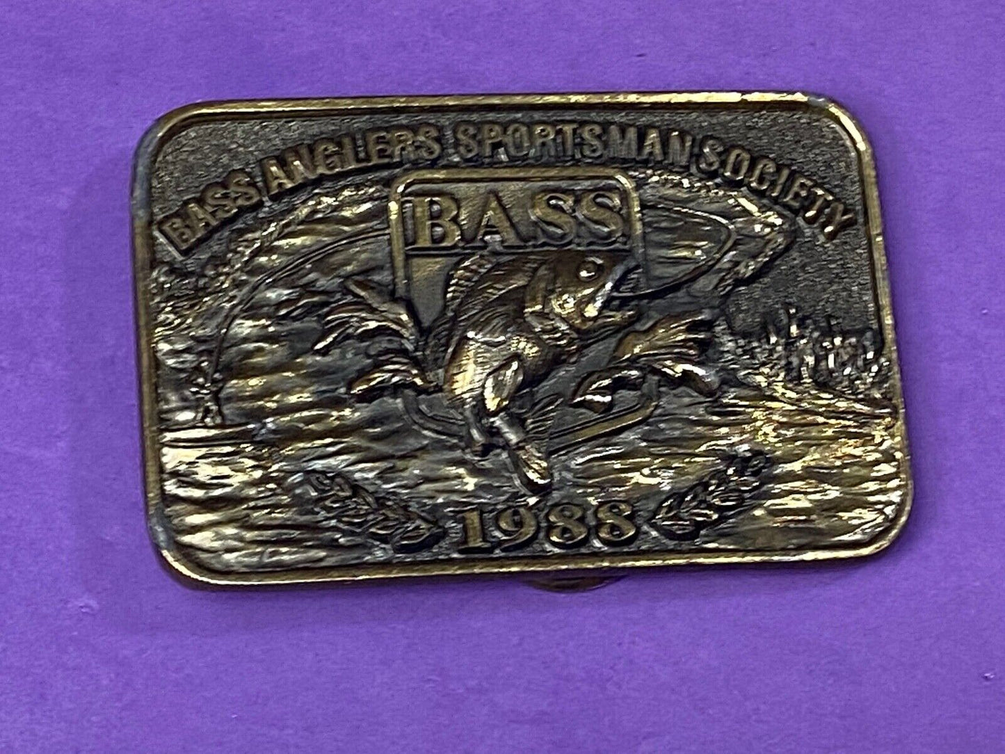 1988 Bass Anglers Sportsman Society Limited Great American Belt Buckle