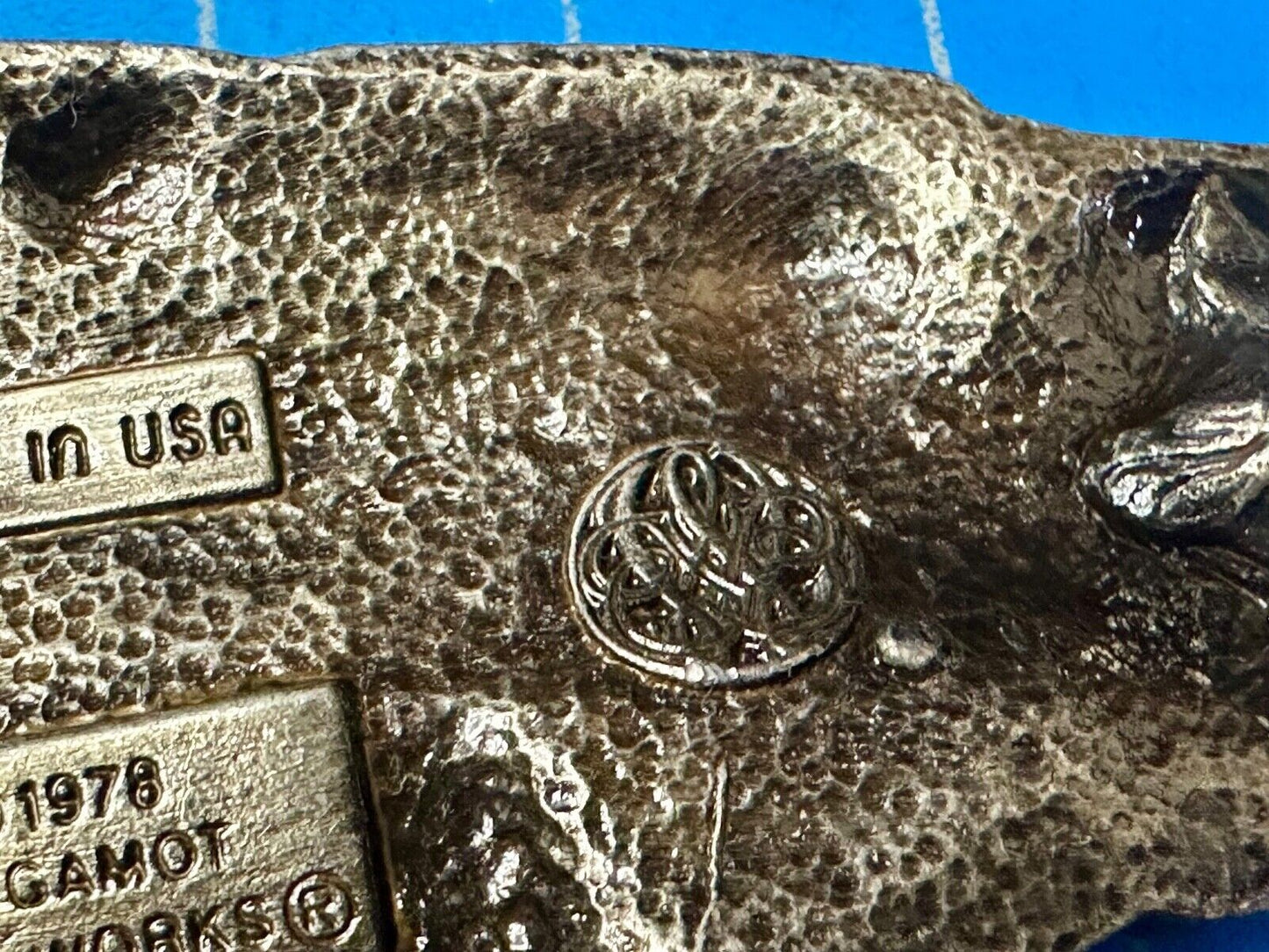 Train Steam Locomotive #1002 Vintage 1978 Cutout RR Bergamot Belt Buckle