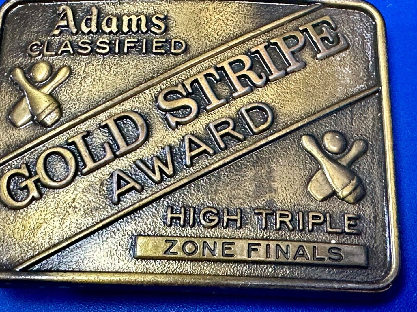 Adams Classified Bowling Gold Strike Award high Triple Zone Finals belt buckle