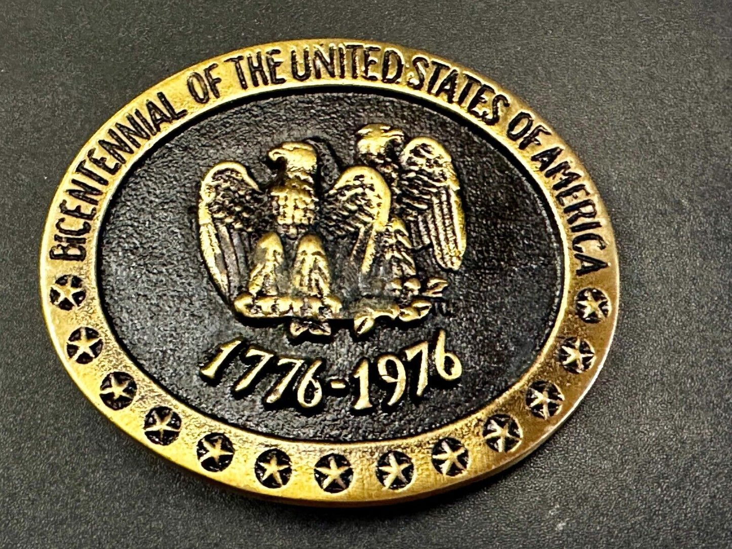 Bicentennial of the United States of America 1776-1976 Solid Brass Belt Buckle