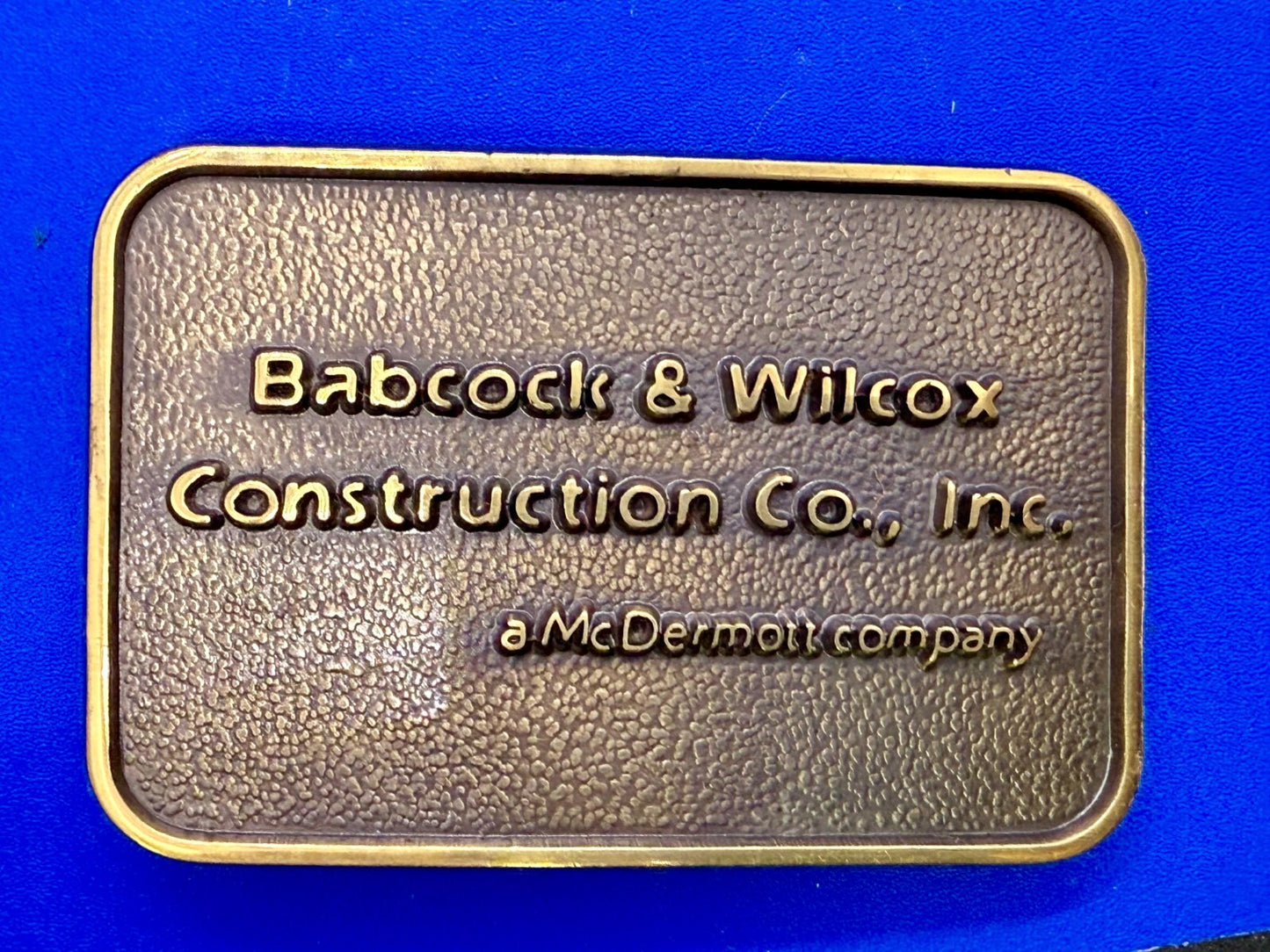 Babcock & Wilcox Construction Co. Commemorative Solid Brass Jadco Belt Buckle