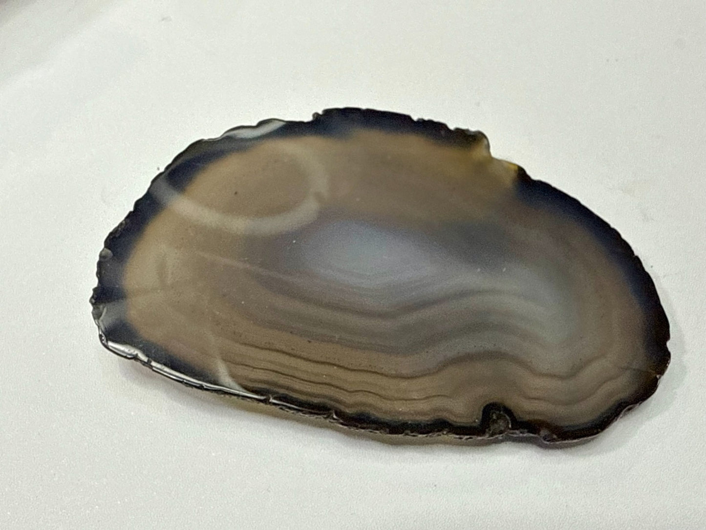 Beautiful Agate Slice Slab Natural Stone Gray Blue Hippy Boho Vibe Belt Buckle