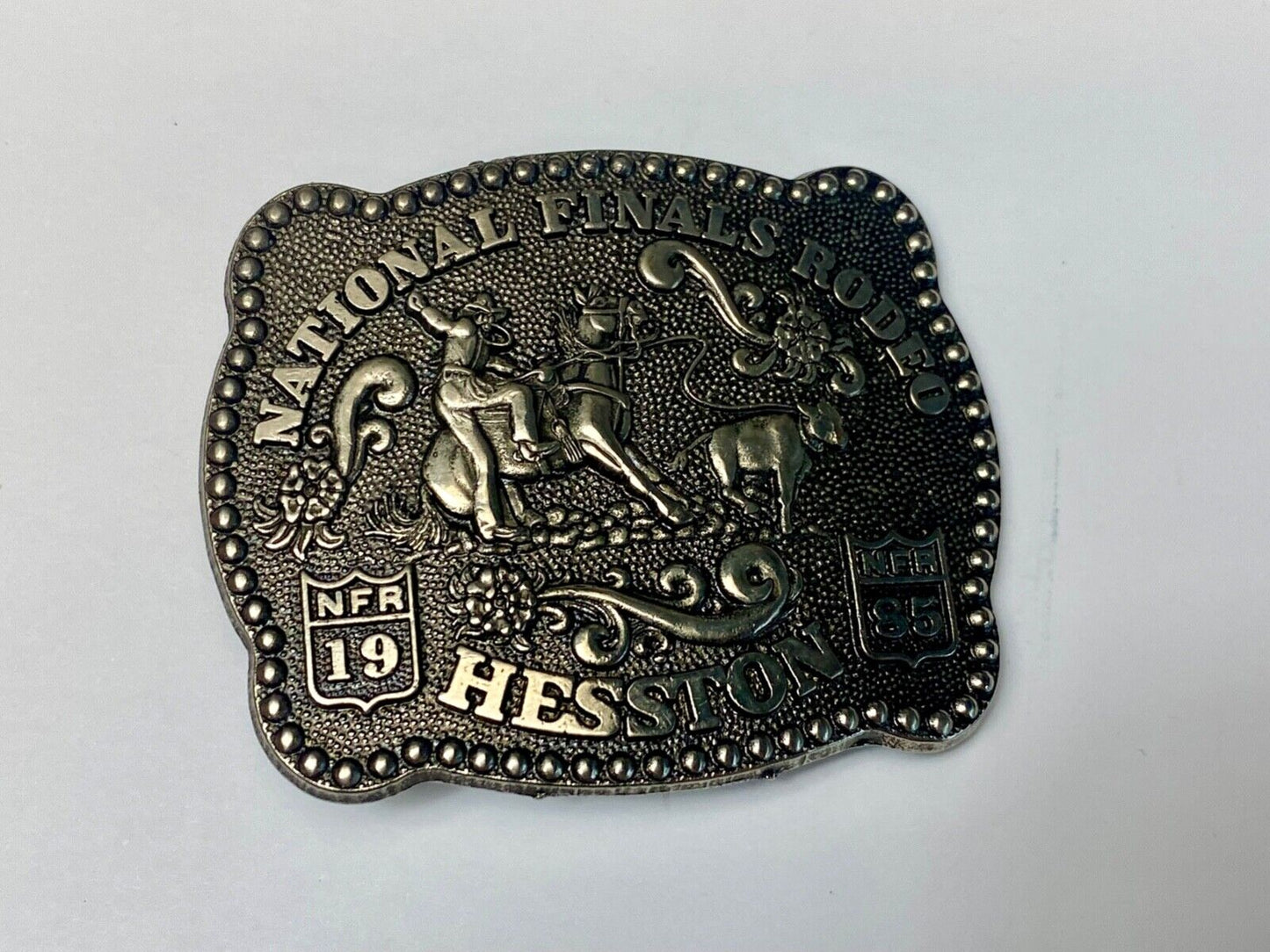 1985 Hesston Youth size third edition Nation Finals Rodeo NFR belt buckle