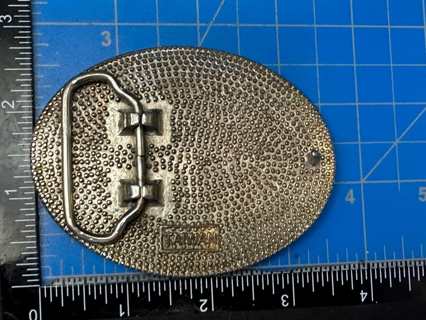 Vintage EAGLE flying High western etched Burst Pattern belt buckle Marked Taiwan