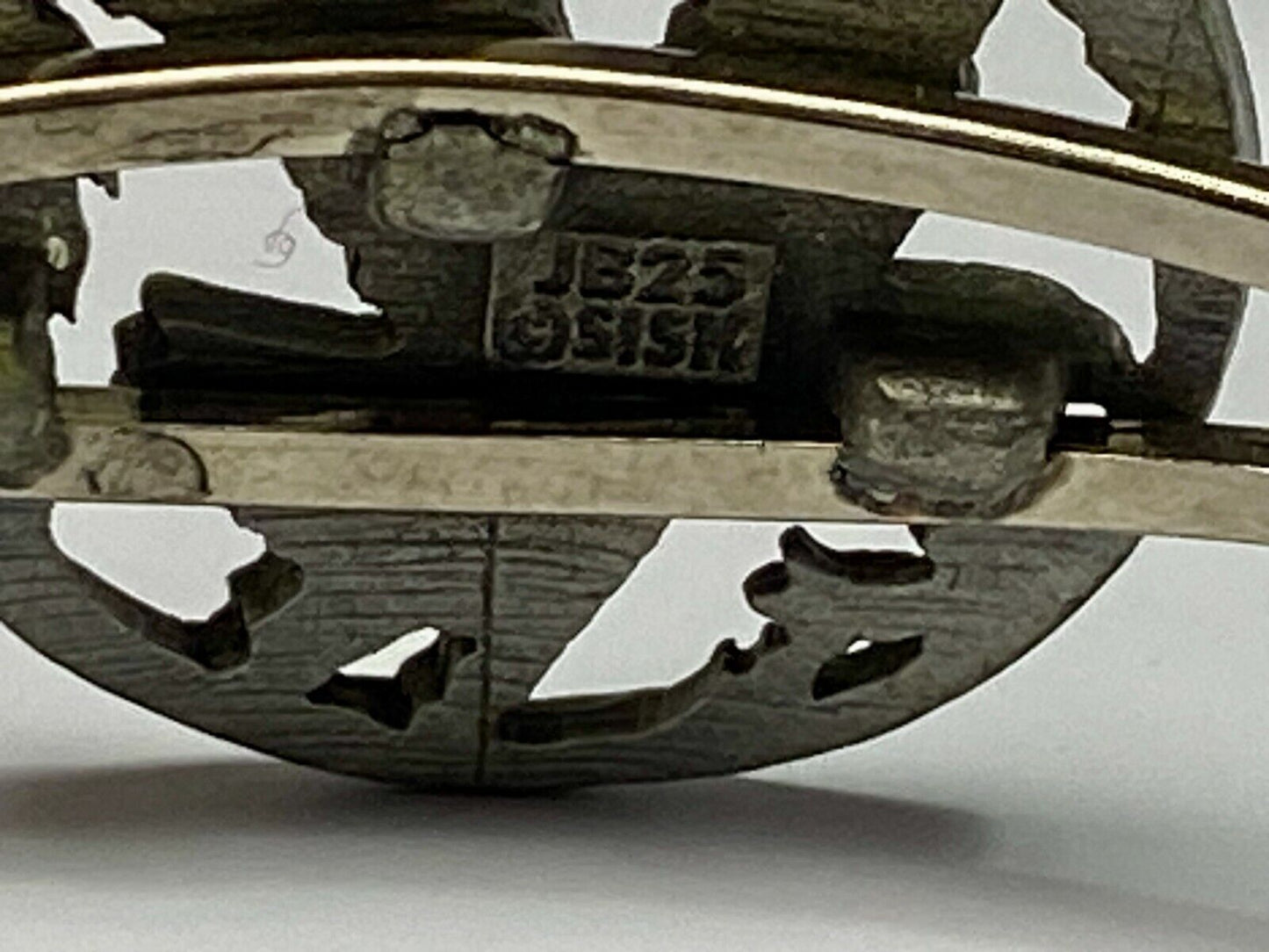 Vintage Flying Eagle & Feather Pewter Cuff Bracelet Detailed Signed Sisk Jb25