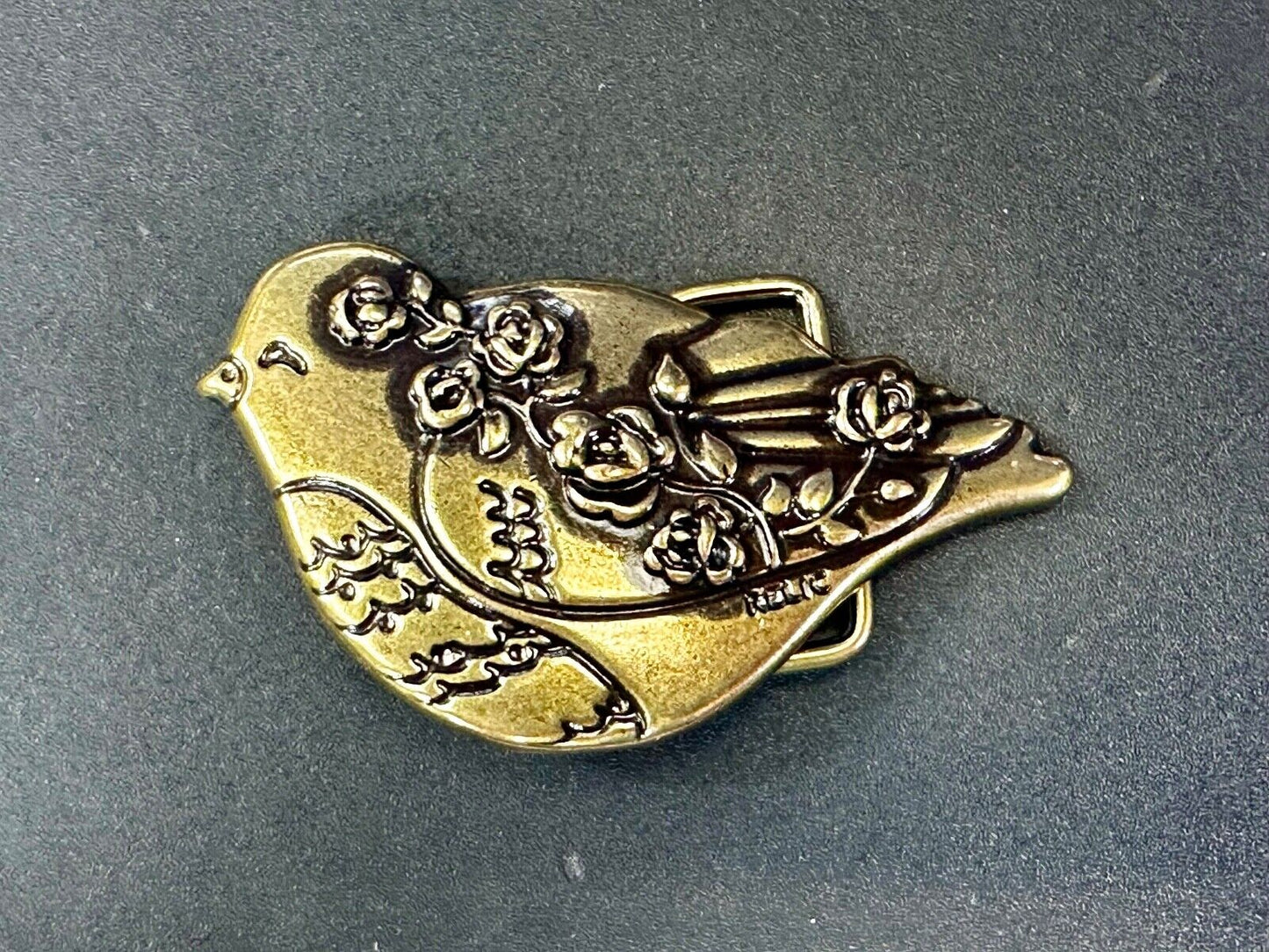 Bird Dove Shaped Cutout Figure Brass Tone Belt Buckle by Relic