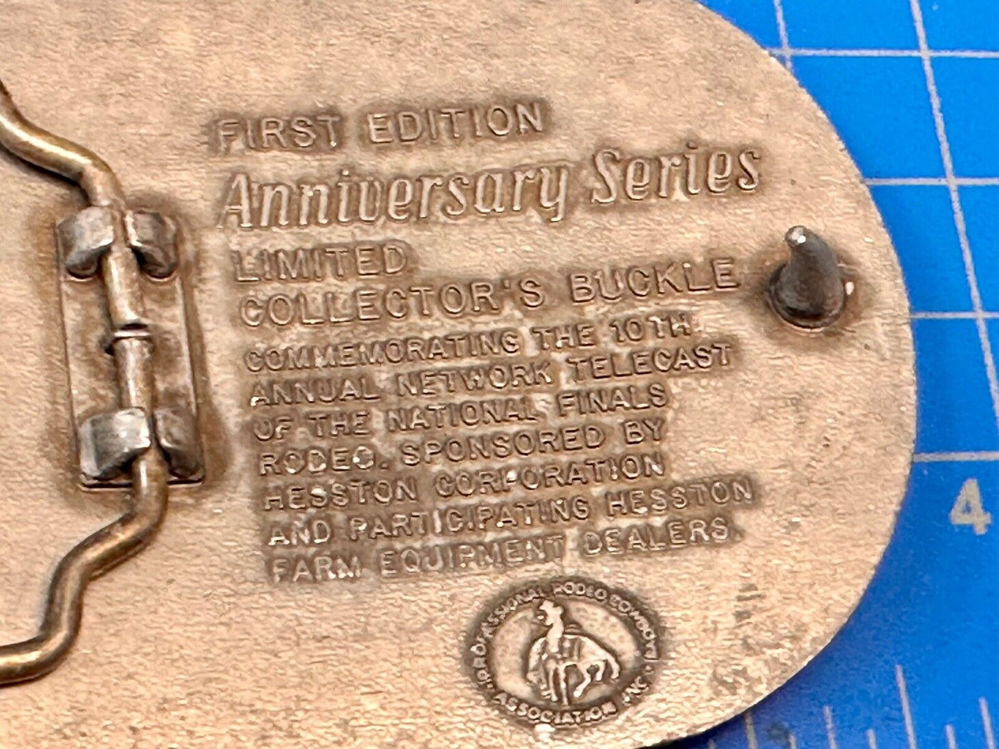 1983 HESSTON Belt Buckle NFR 25th Anniversary First Edition Limited Rodeo