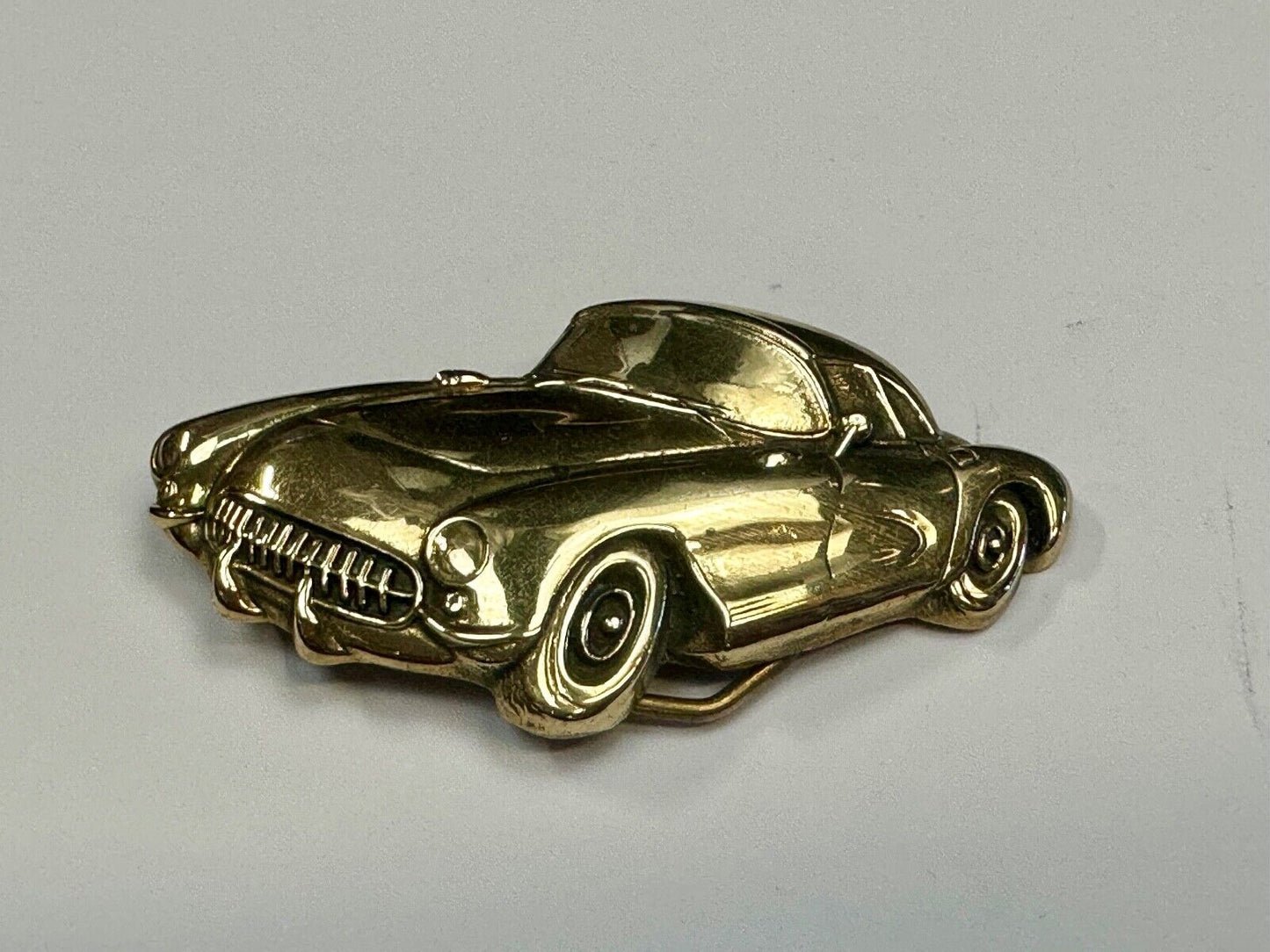 1st Generation Corvette Solid Brass Car Collectors Baron Belt Buckle 1979