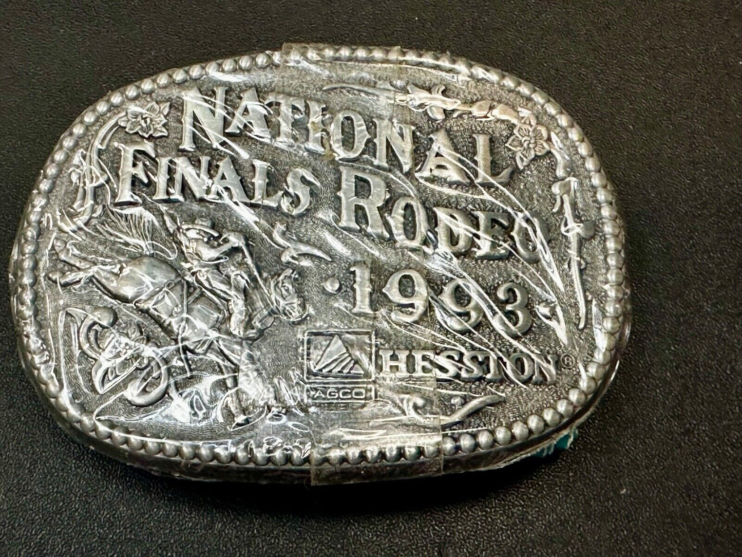 1993 NFR National Finals Rodeo NOS Youth Size Hesston Commemorative Belt Buckle