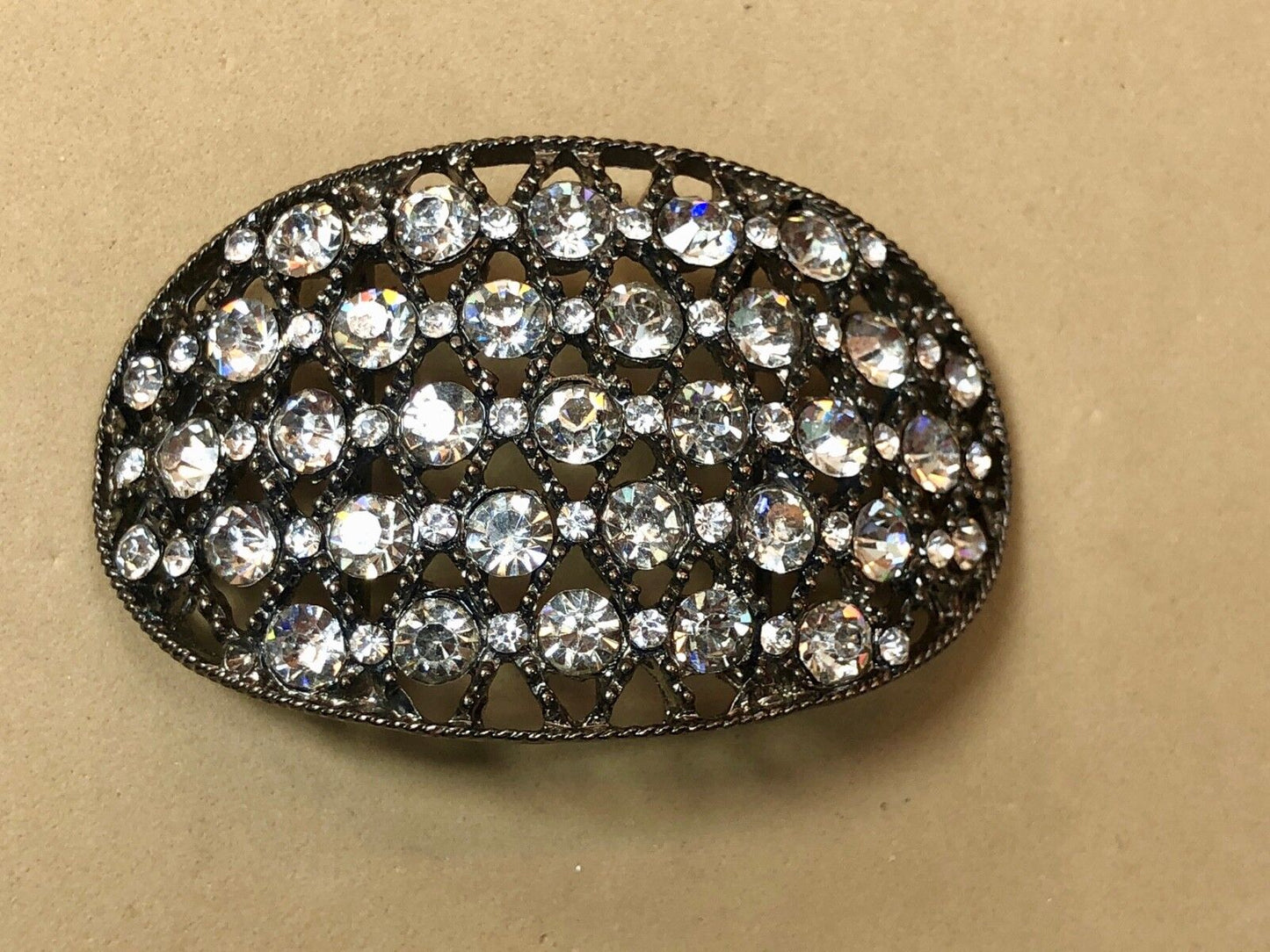 Beautiful Victorian quality Rhinestone? unknown Belt Scarf Clip Buckle