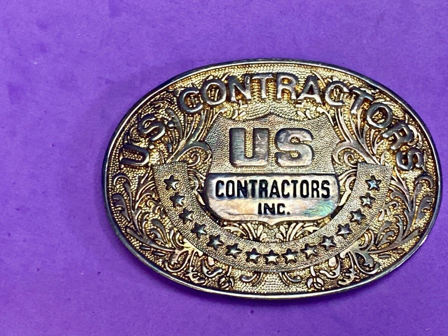 Us Contractors Inc Western Flower Swirl Belt Buckle By O.C. Tanner