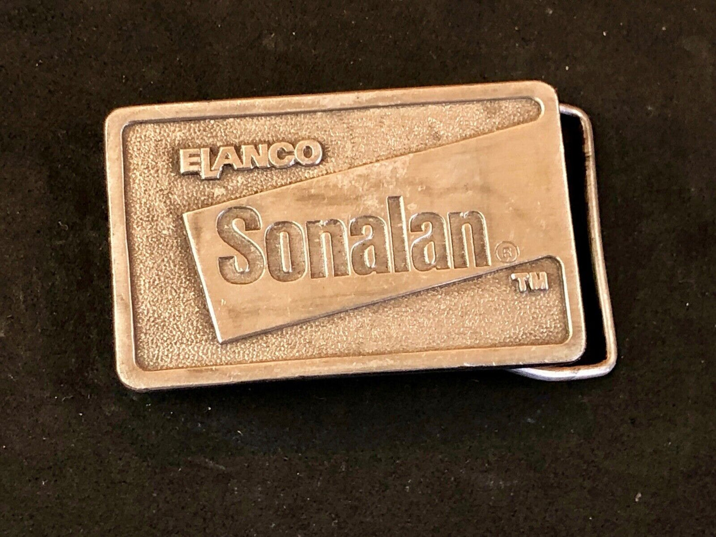 vintage Elanco Sonalan belt buckle - in appreciation for your support farmers