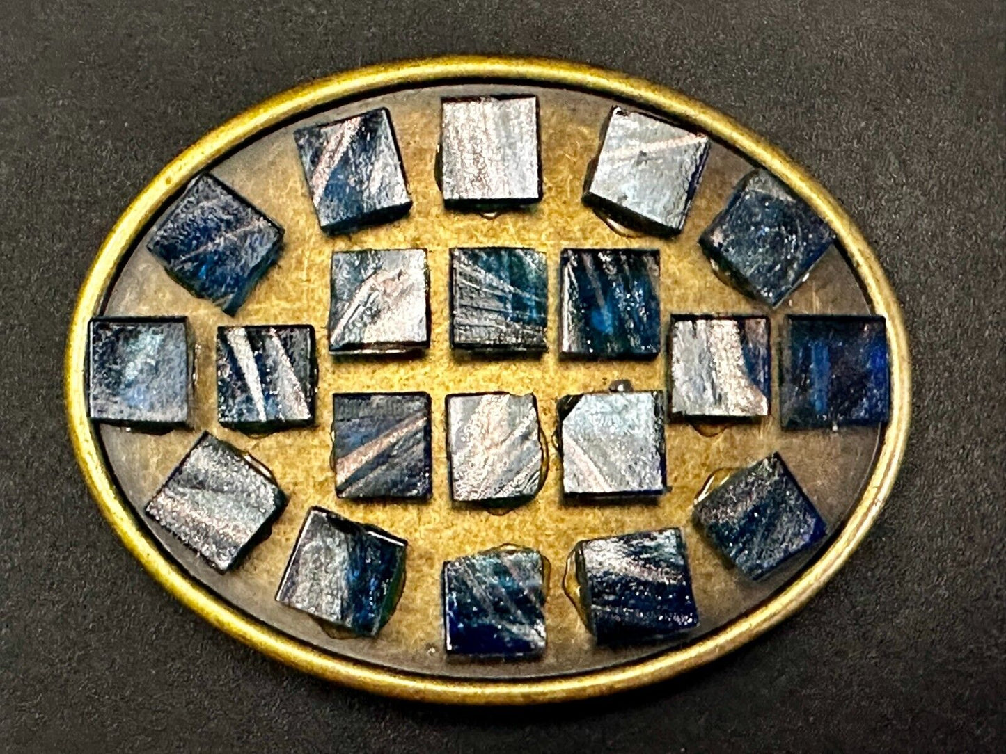 Artisan Stone Cubes - Native American Indian Style? Unique Oval Belt Buckle