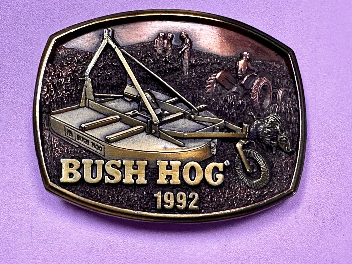 1992 Bush Hog The Legend Agriculture Machine Co. Commemorative Belt Buckle