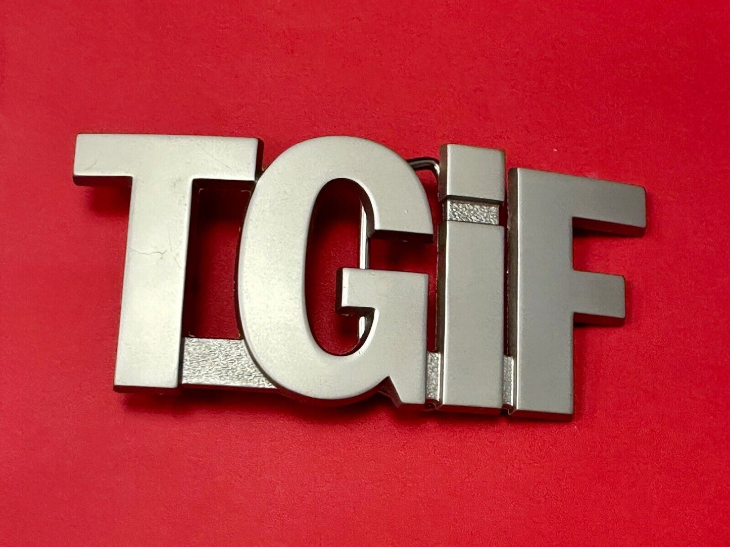 TGIF Thank God Goodness It’s Friday Block Letters Statement Novelty Belt Buckle