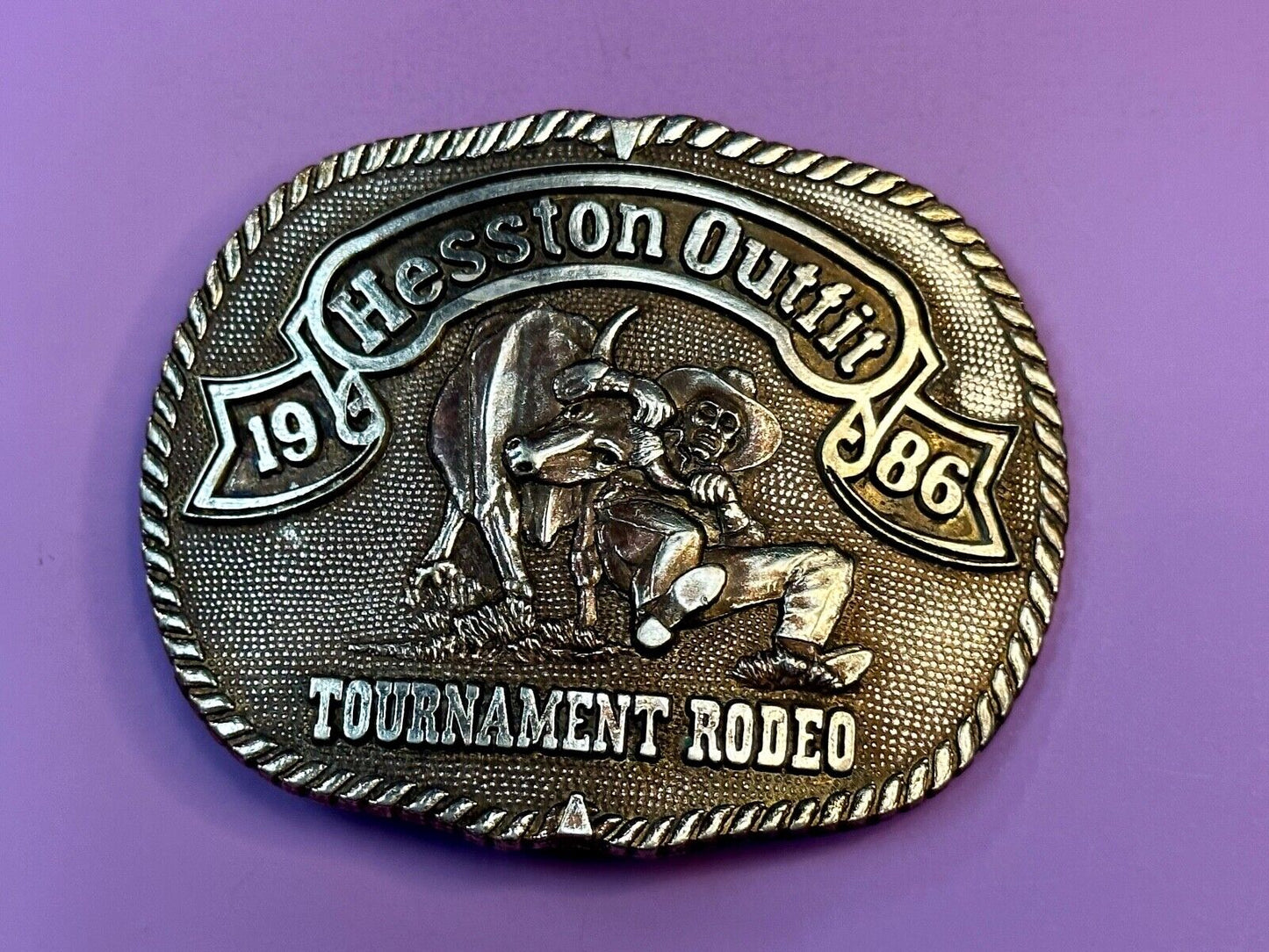 1986 Hesston Outfit Tournament Rodeo - Limited Series No 2 belt buckle