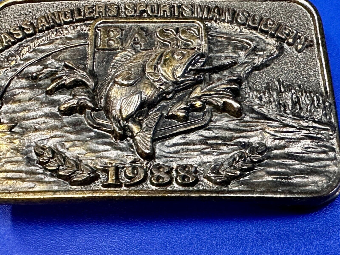 1988 Bass Anglers Sportsman Society Great American 3" Belt Buckle Co