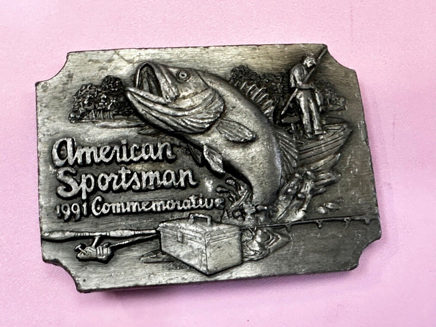 Bass Fishing - American sportsman 1991 Commemorative Vtg. Siskiyou Belt Buckle