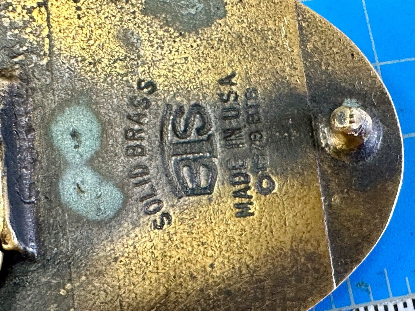 Vintage Boeing Electronics Inc Solid Brass BTS 1978 belt buckle Star Emblem