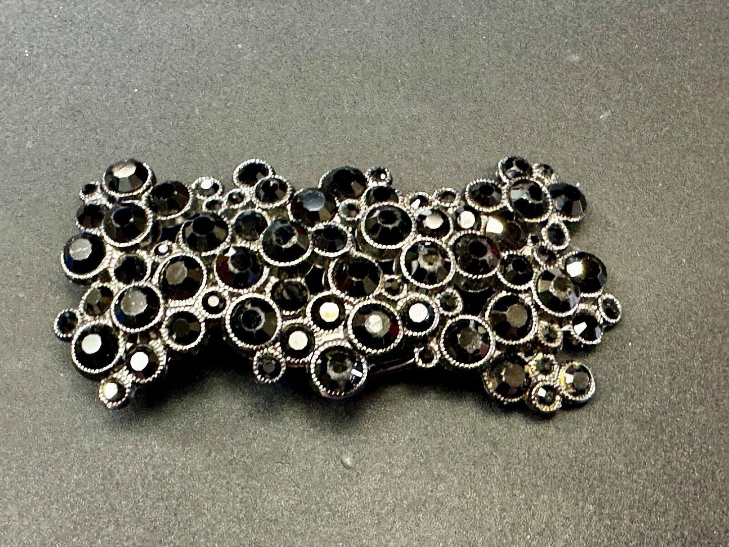 Black Rhinestone Cluster / Covered Retro Women's 4" Wide Belt Buckle