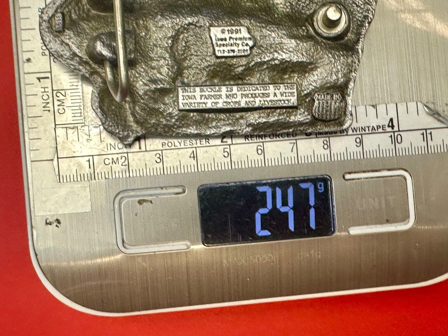 1991 Iowa State Farm Commemorative belt buckle
