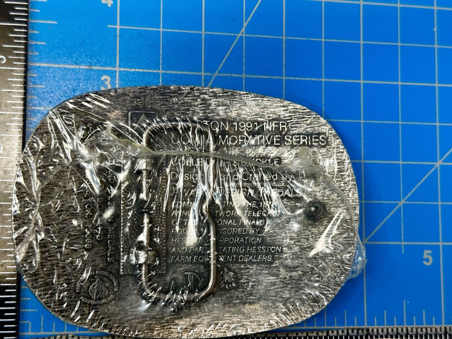 1991 ADM NATIONAL FINALS RODEO ADULT SIZE NFR NOS WESTERN COWBOY BELT BUCKLE