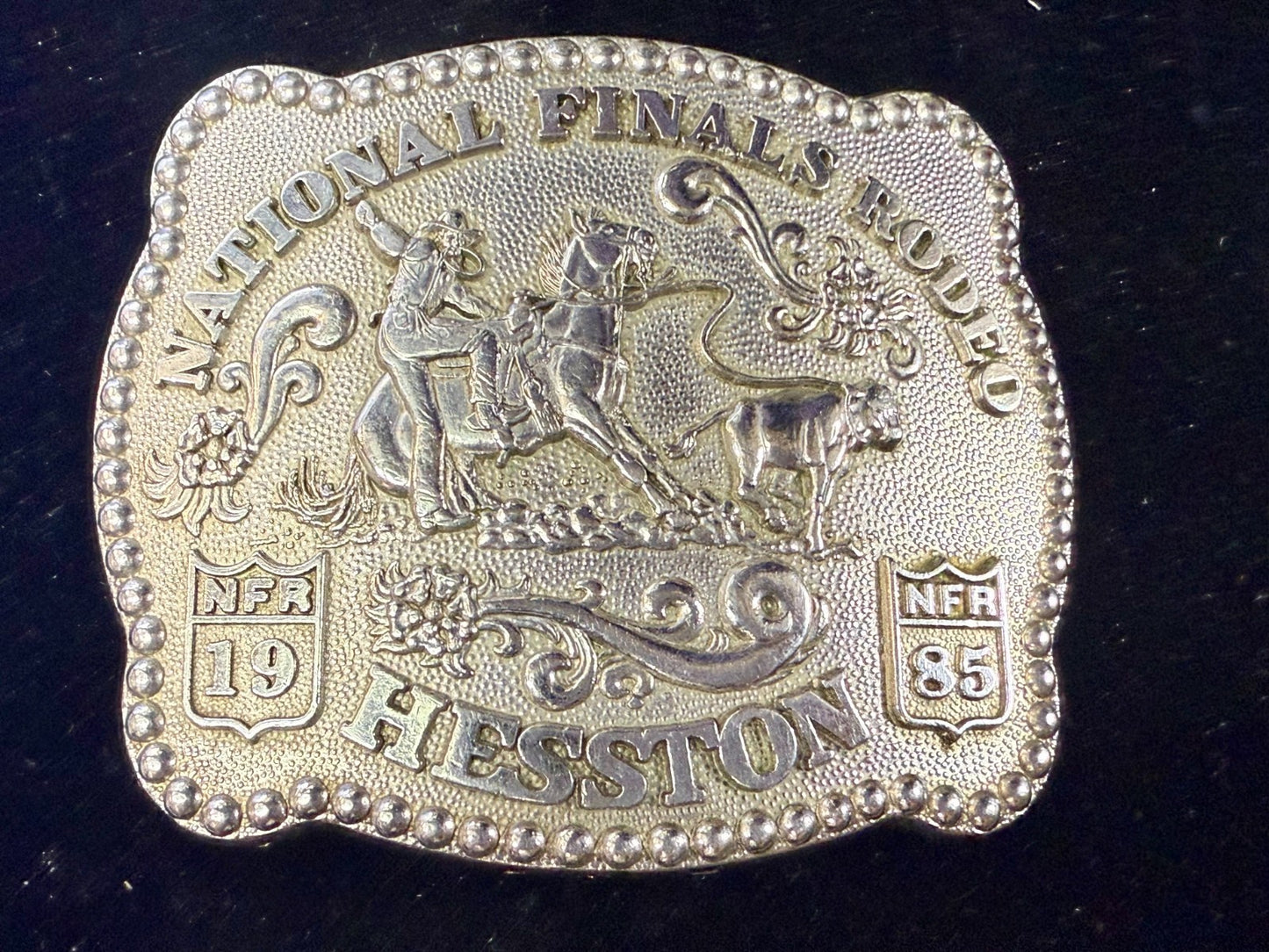 1985 Hesston NFR National Finals Rodeo Calf Roping 3rd Edition Belt Buckle