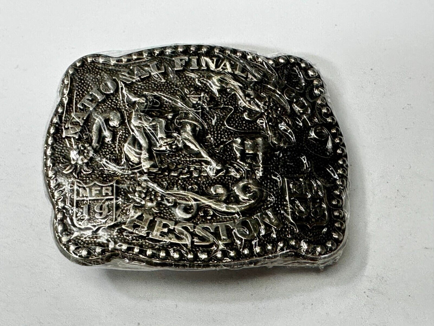 1985 Hesston National Finals Rodeo NFR Cowboys Youth Size NOS Belt Buckle