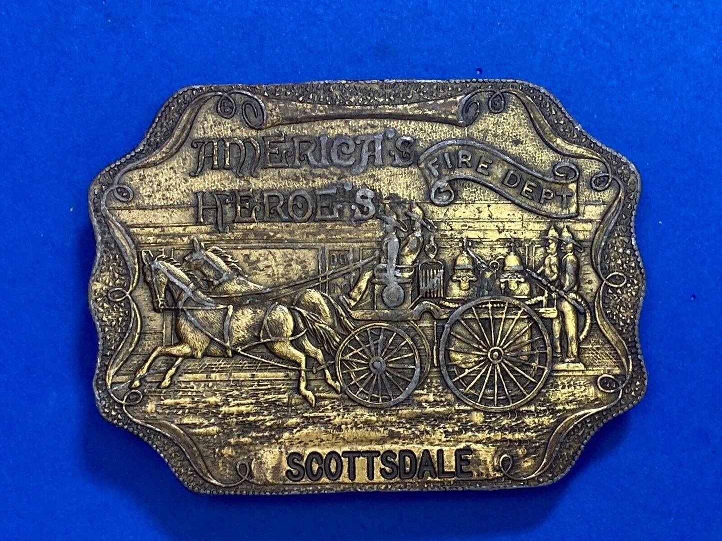 Americas' Heroe's Fire Department Scottsdale Belt Buckle The Buckle Company Nj