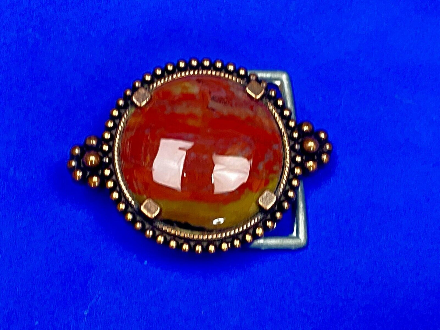 Unique Small Red Brown Jasper Beautiful Cabochon Stone Centerpiece Belt Buckle