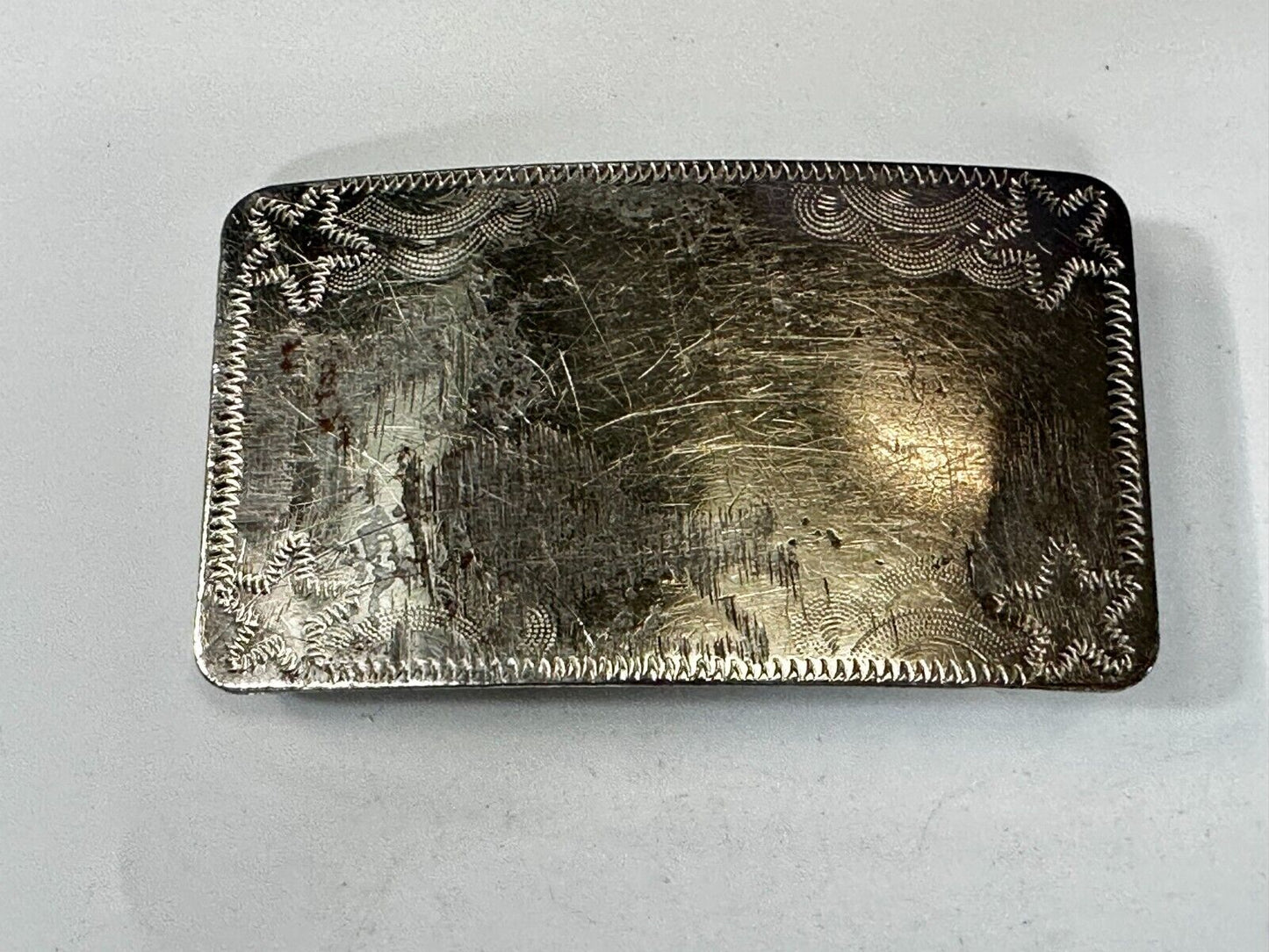 Vintage Engraved Silver Tone Belt Buckle For Craft Project Or To Wear!