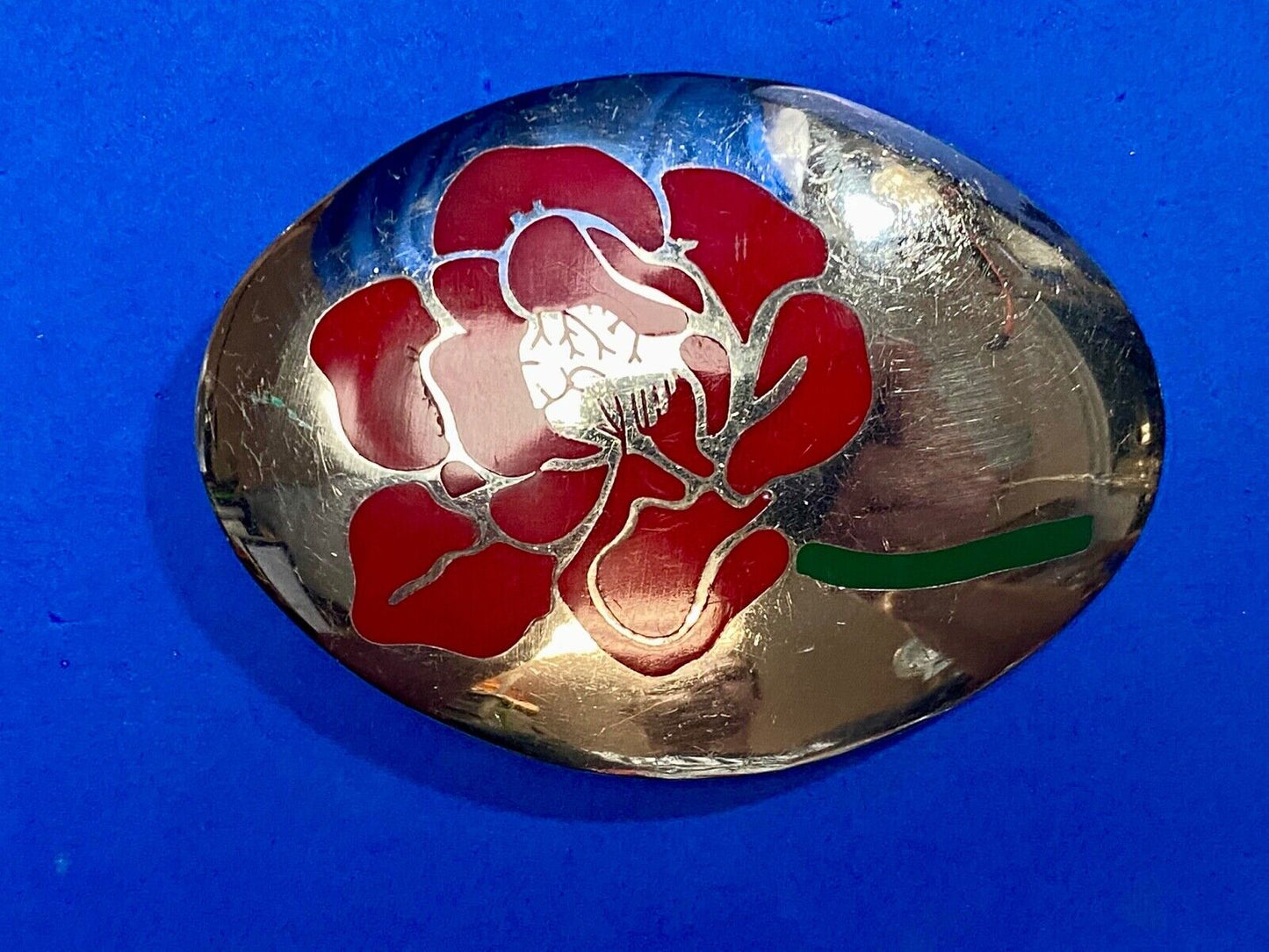 Beautiful southwestern Flower Rose inlaid Western Flair belt buckle