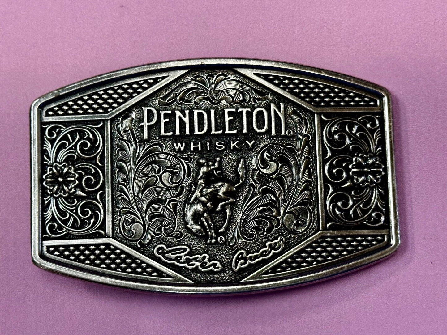 2022 Pendleton Whisky Let'er Buck Montana Silversmith Rodeo Cowboys Belt Buckle