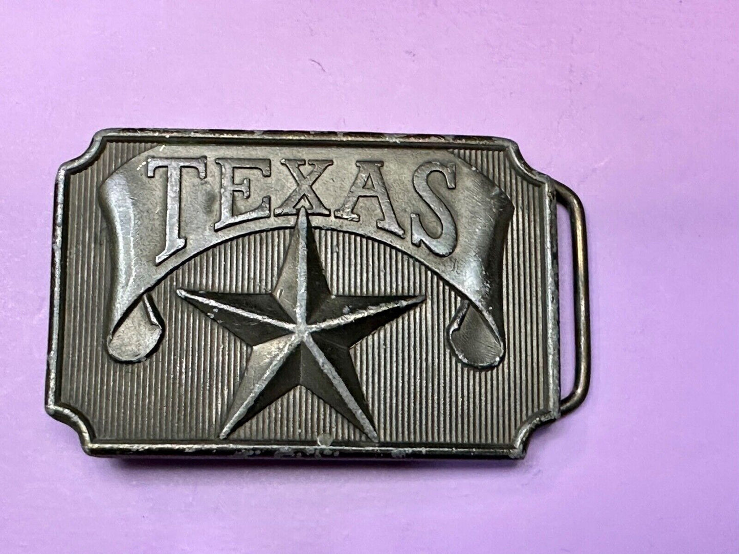 TEXAS State Pride - RAISED STAR centered western framed Belt Buckle by Exolvaco