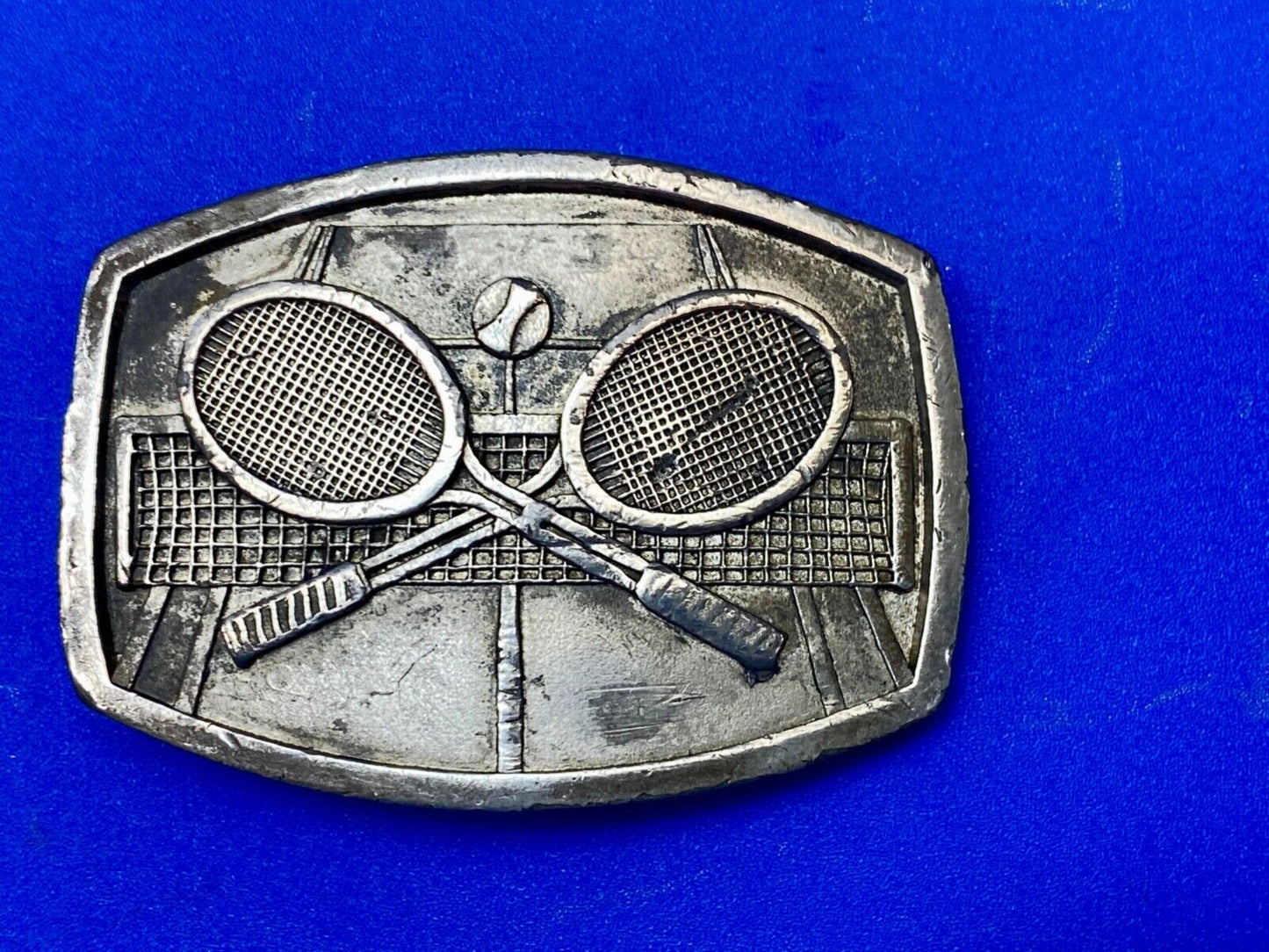 Tennis game match commemorative Indiana Metal Craft belt buckle racquet & ball