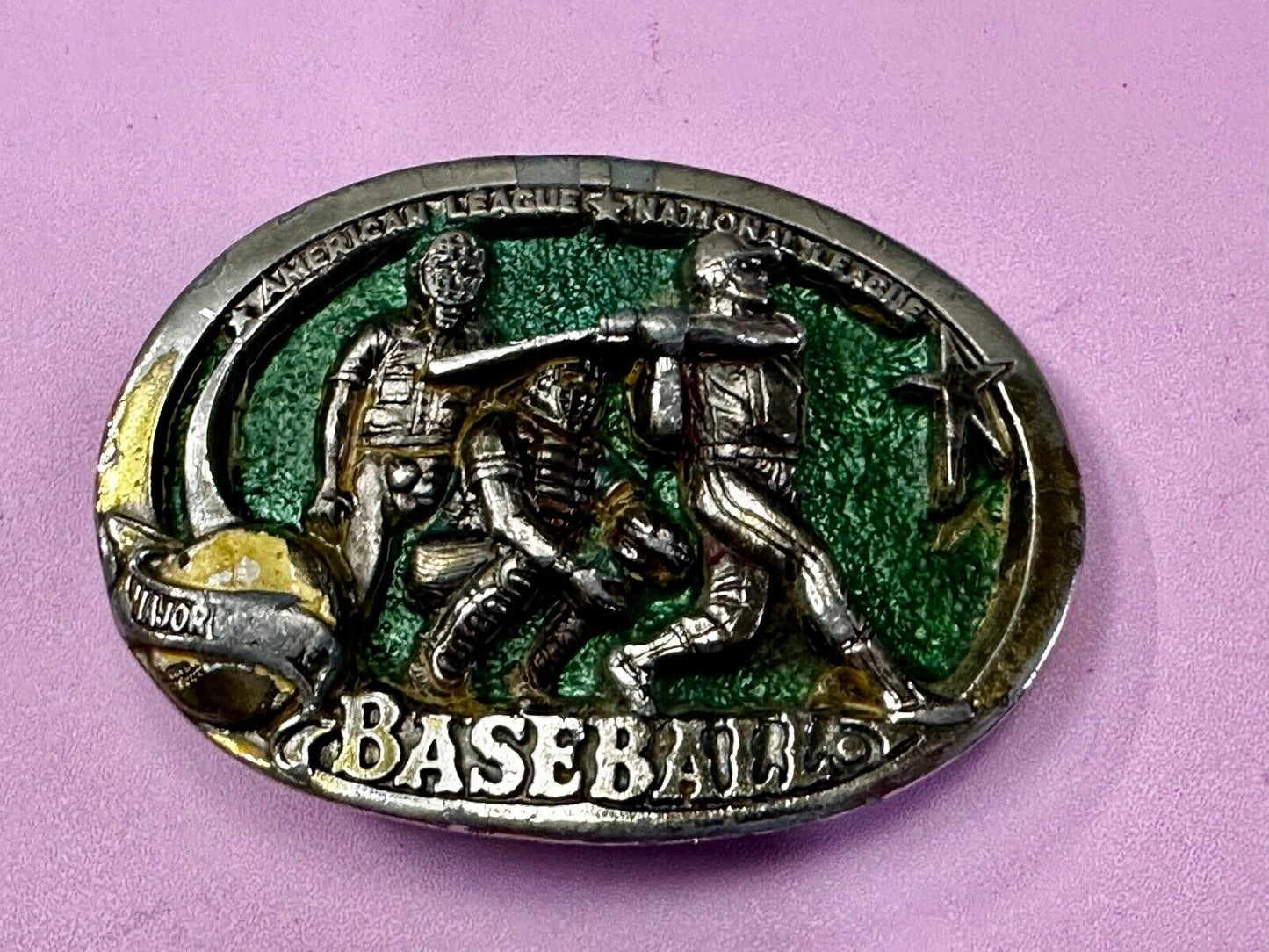 Baseball American & National League Vtg 1982 The Great American Belt Buckle Co