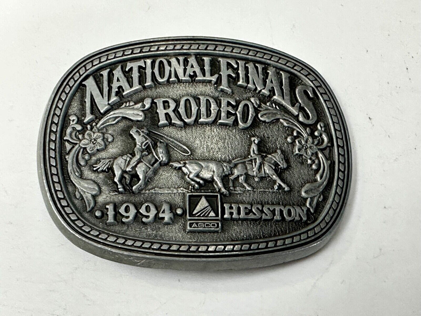 1994 NFR National Finals Rodeo NOS Youth Size Hesston Commemorative Belt Buckle
