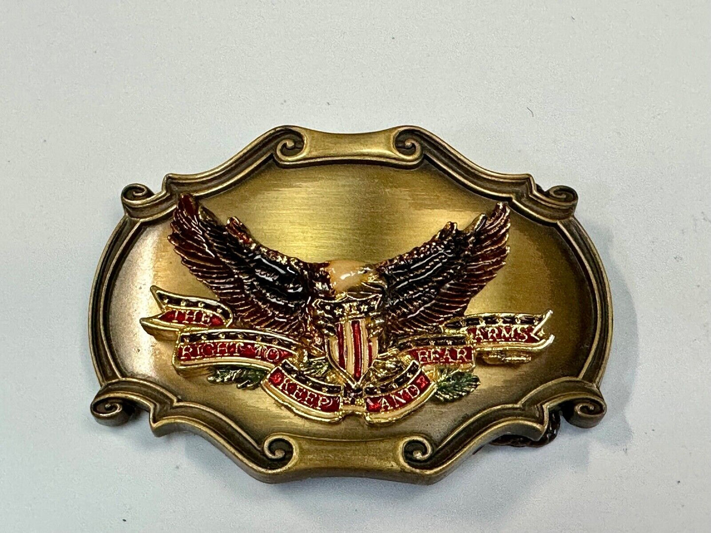 The Right keep & bear arms patriotic 2nd amendment eagle Rraintree belt buckle