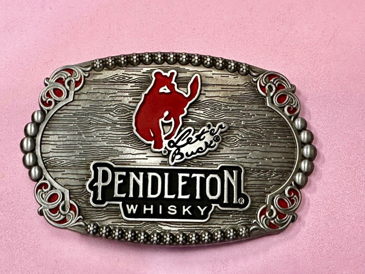 2023 PENDLETON WHISKY BRAND PROMO BELT BUCKLE MONTANA SILVERSMITHS COWBOY RODEO