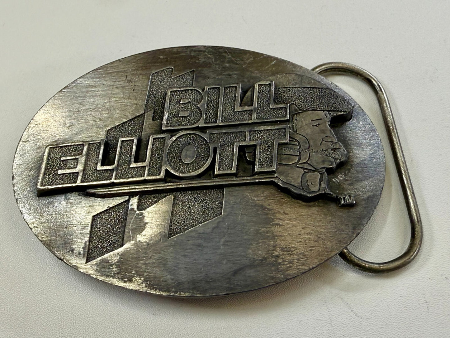 Bill Elliott NASCAR Car Racing Racer Driver Vintage 1991 Licensed Belt Buckle