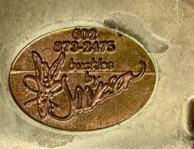 1996 ASGRA Calf Roping Atlantic Stampede turquoise coral belt buckle - JACKSON