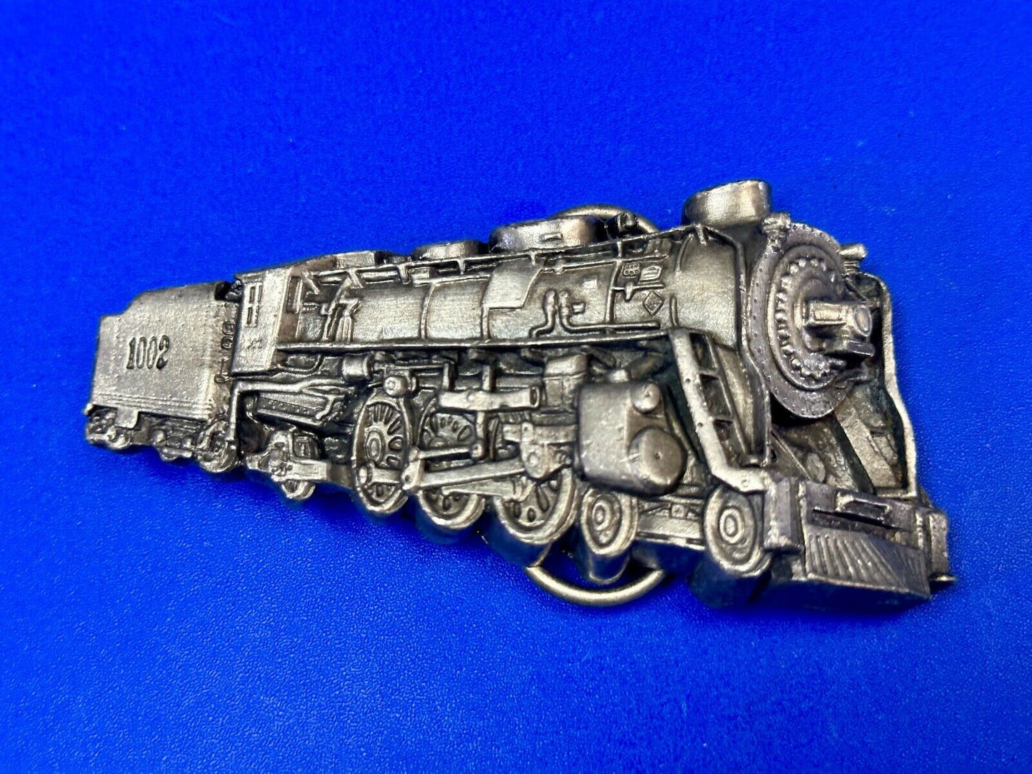 Train Rail Road Steam Engine RR vintage 1978 Bergamot Brass Works belt buckle