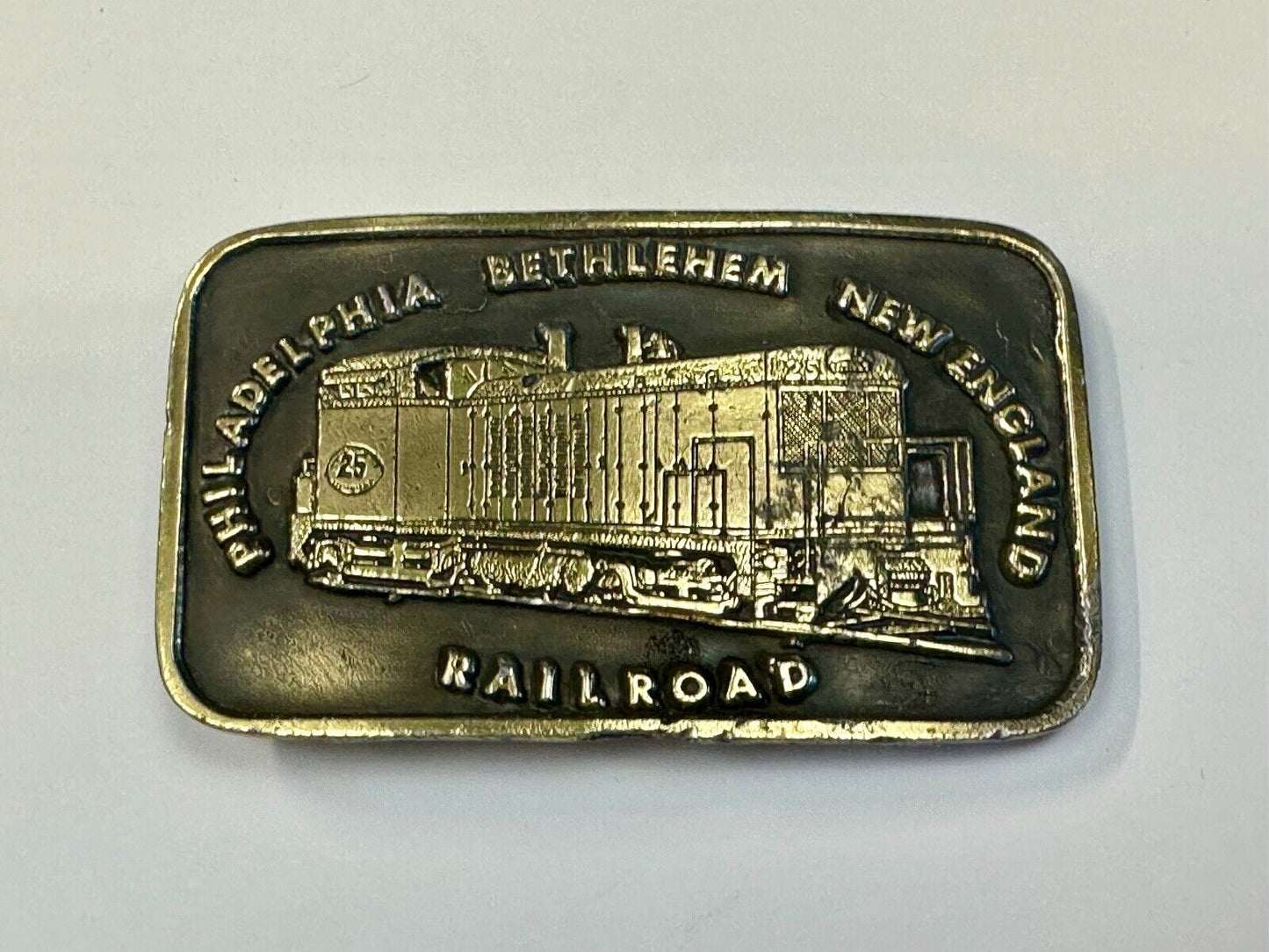 Train Engine 25 Philadelphia Bethlehem New England RR Tiffany Studio Belt Buckle
