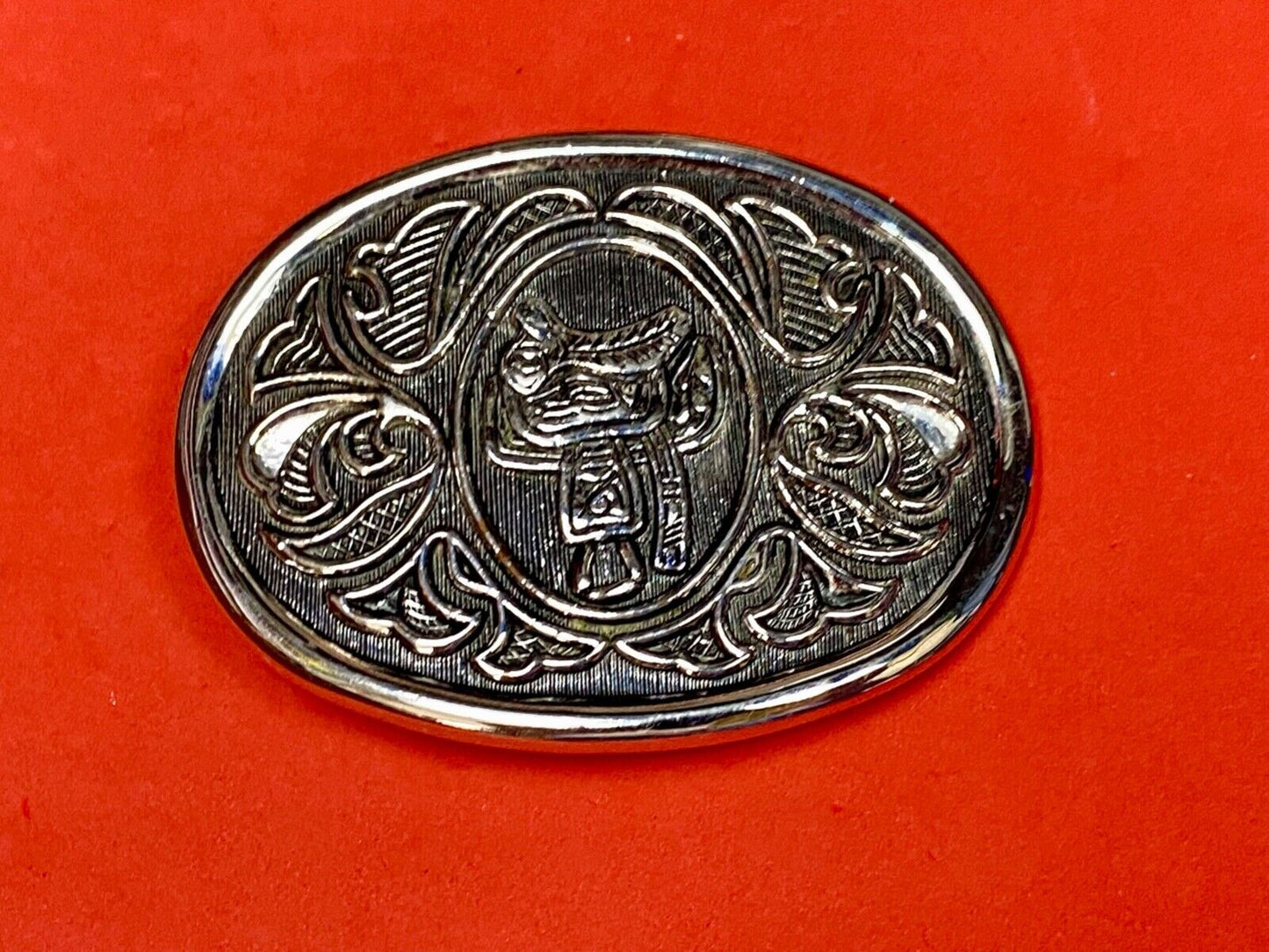 Vintage Avon Silver Tone Western Horse Saddle Cowboy Belt Buckle