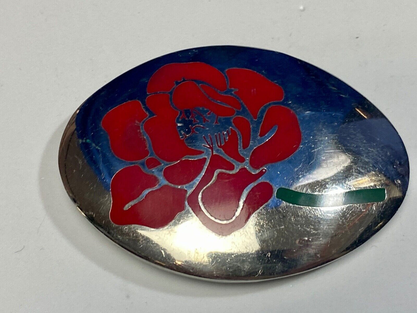 Beautiful southwestern Flower Rose inlaid Western Flair belt buckle